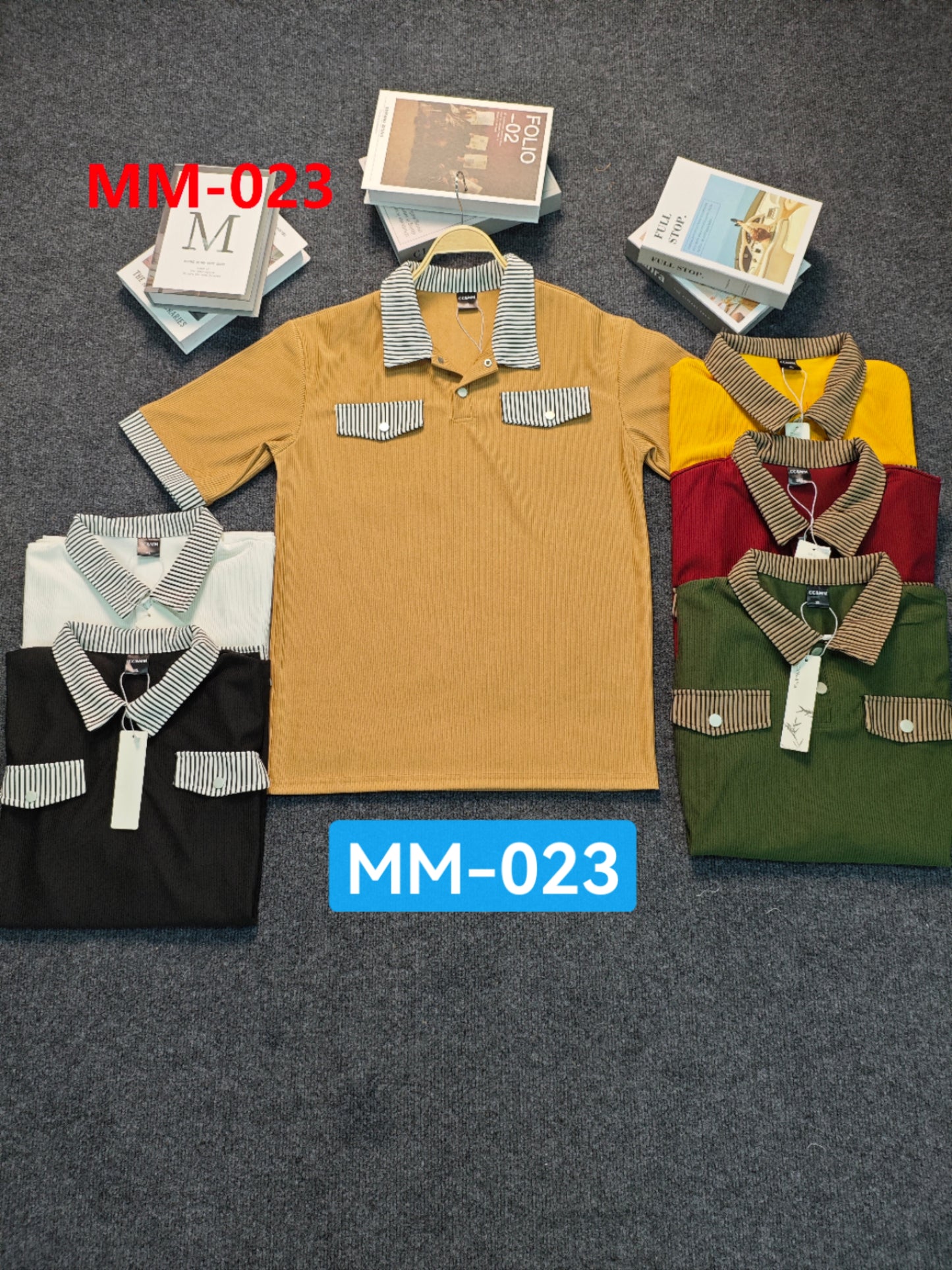 Men's Fashion Polo Shirt with Unique Buckle Design - Short Sleeve Ribbed Knit Casual Top
