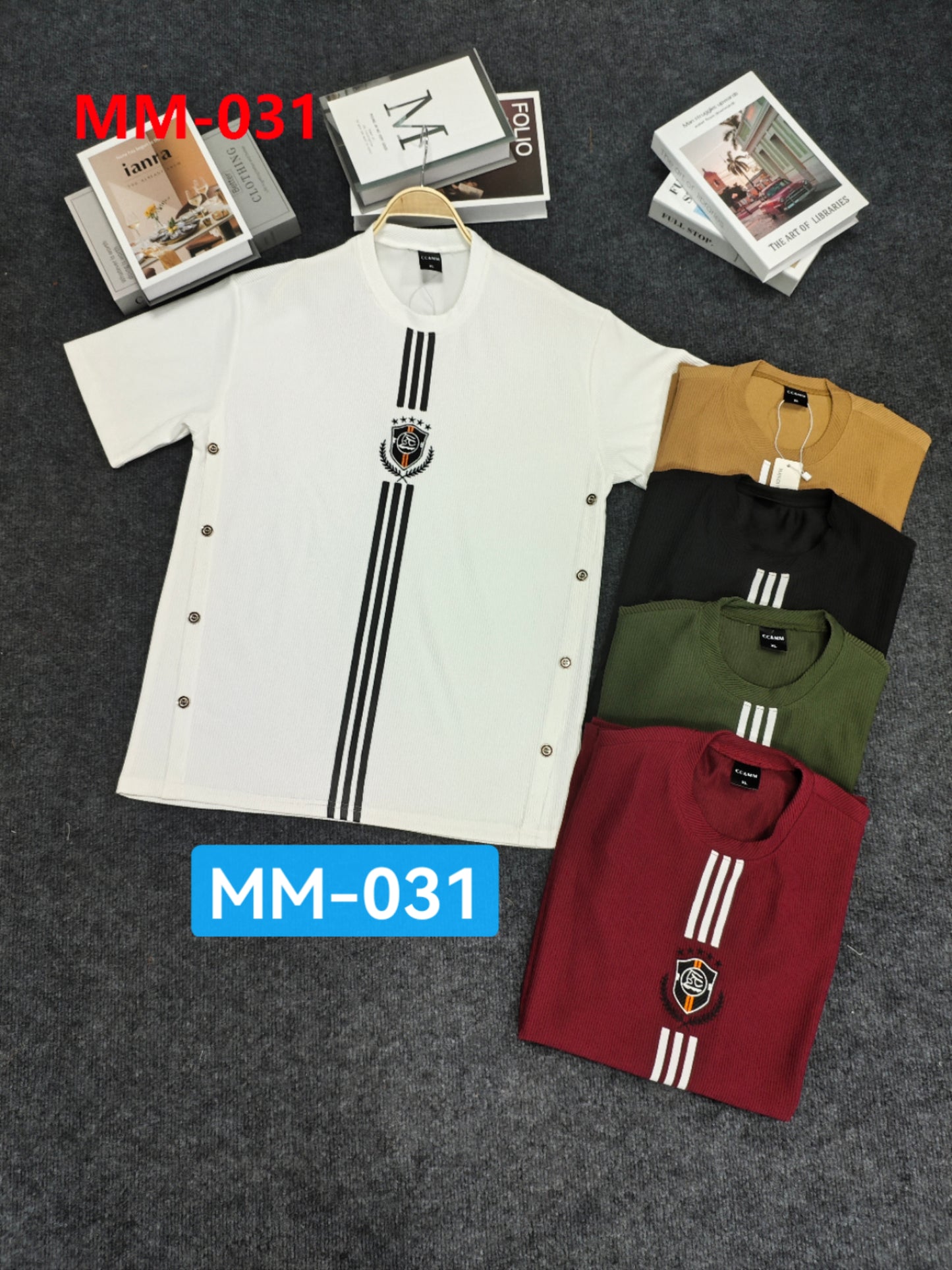 Men's Fashion Polo Shirt with Unique Buckle Design - Short Sleeve Ribbed Knit Casual Top