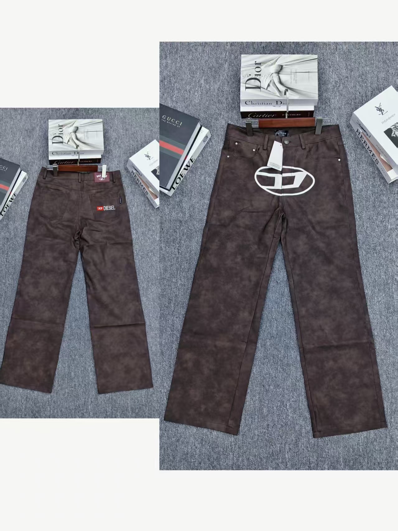 Clothing Manufacturers Washed Printing Custom Denim Wide Leg Pants Baggy Jeans Man Men's Jeans Men