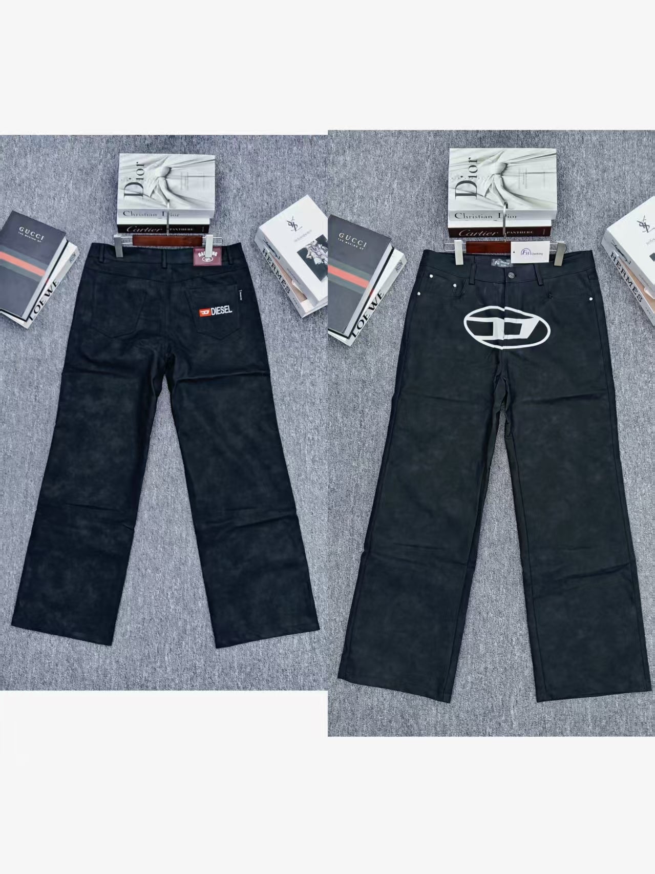 Clothing Manufacturers Washed Printing Custom Denim Wide Leg Pants Baggy Jeans Man Men's Jeans Men