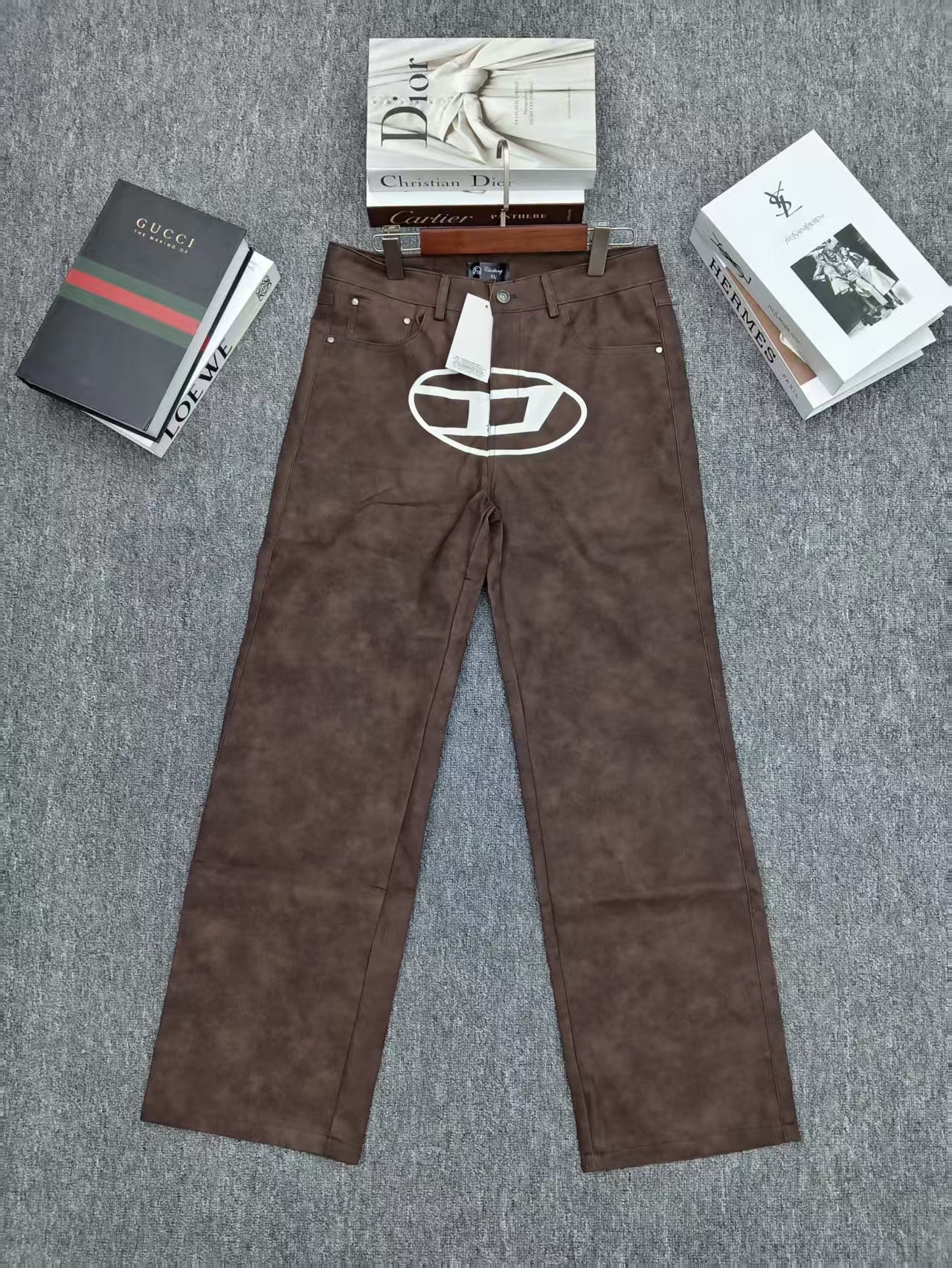 Clothing Manufacturers Washed Printing Custom Denim Wide Leg Pants Baggy Jeans Man Men's Jeans Men