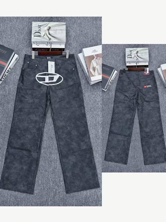 Clothing Manufacturers Washed Printing Custom Denim Wide Leg Pants Baggy Jeans Man Men's Jeans Men
