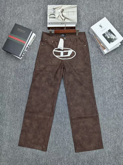 Clothing Manufacturers Washed Printing Custom Denim Wide Leg Pants Baggy Jeans Man Men's Jeans Men