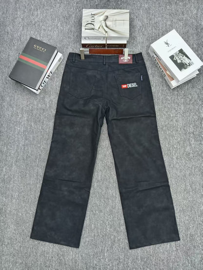 Clothing Manufacturers Washed Printing Custom Denim Wide Leg Pants Baggy Jeans Man Men's Jeans Men