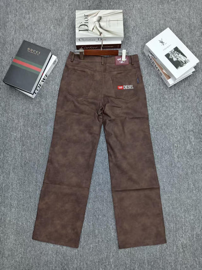 Clothing Manufacturers Washed Printing Custom Denim Wide Leg Pants Baggy Jeans Man Men's Jeans Men